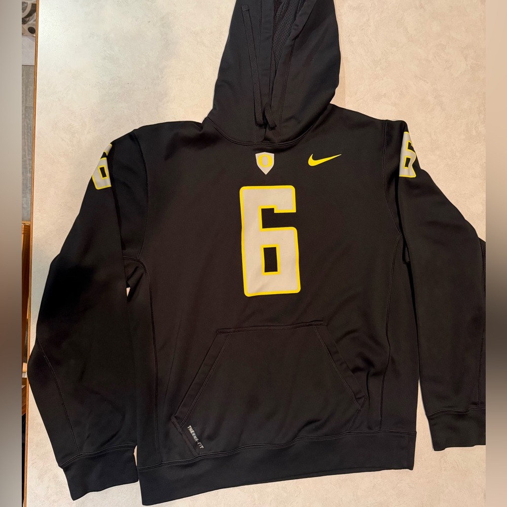 Nike Therma-Fit OREGON Ducks 100% Polyester Pull Over Hoodie Sweatshirt Men's S